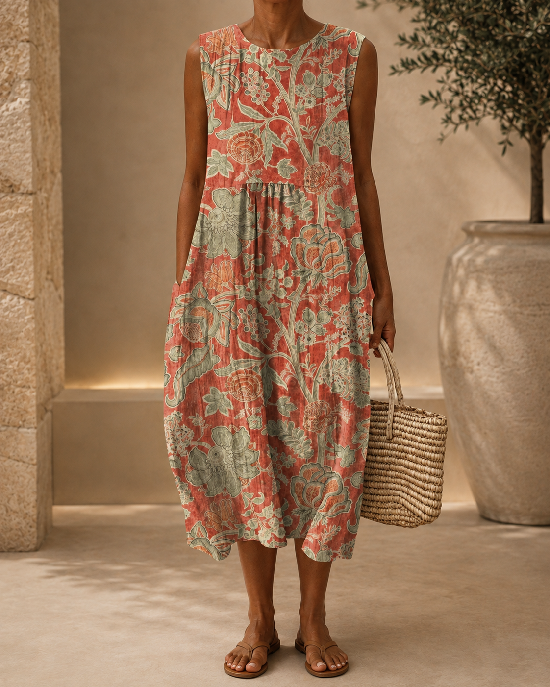 Luna- Vestido midi floral