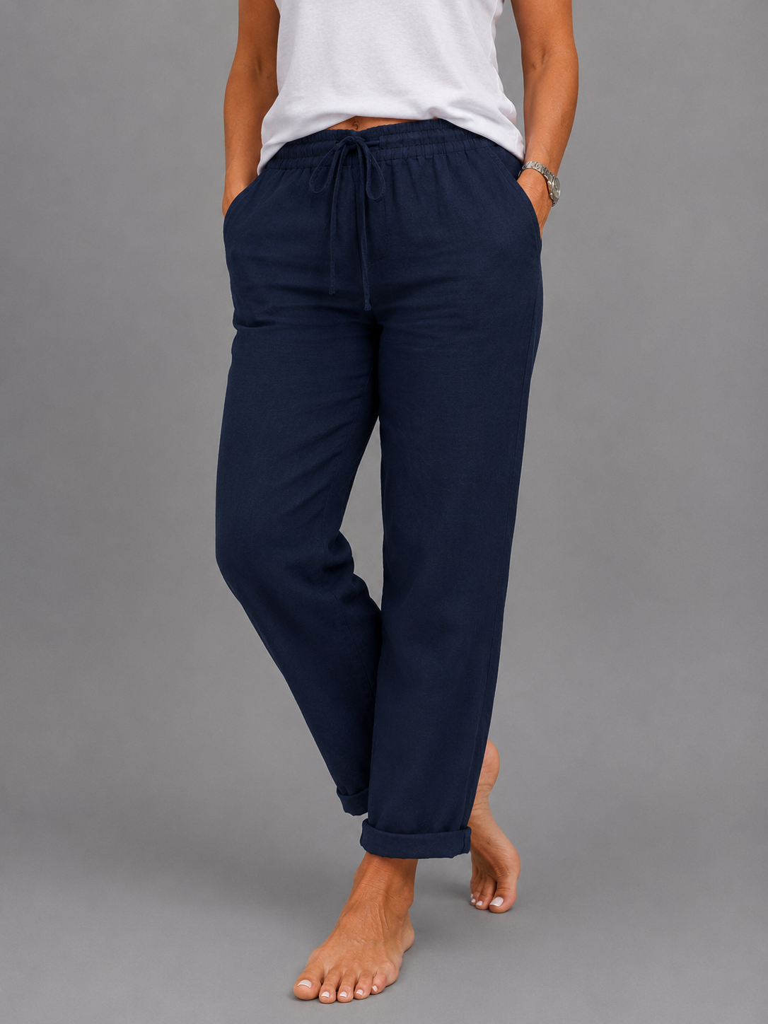 Carla- Pantalón de algodón-lino