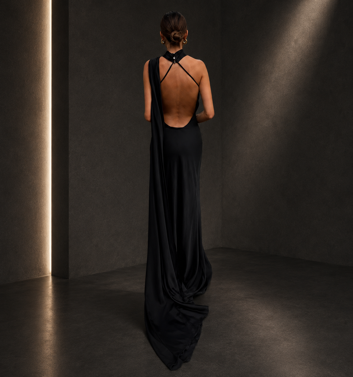 Marina- Vestido largo de satén