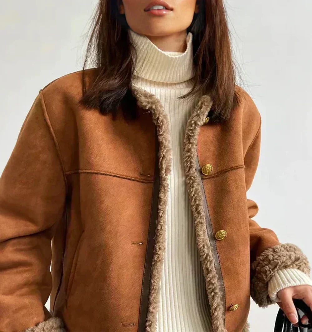 Lola- Chaqueta mujer con forro borrego – una elegante chaqueta de invierno