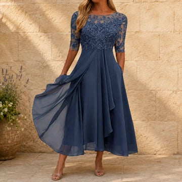 Malena- Vestido largo con estampado elegante