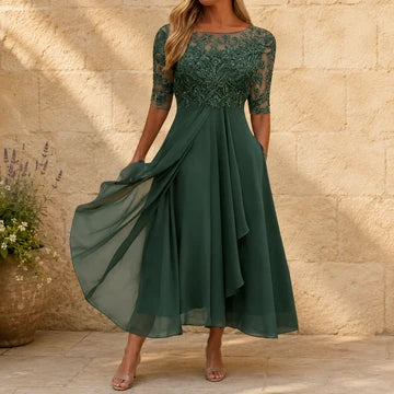 Malena- Vestido largo con estampado elegante
