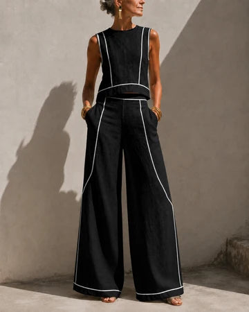 Valentina- Conjunto elegante de pantalones de pierna ancha