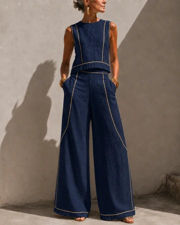 Valentina- Conjunto elegante de pantalones de pierna ancha