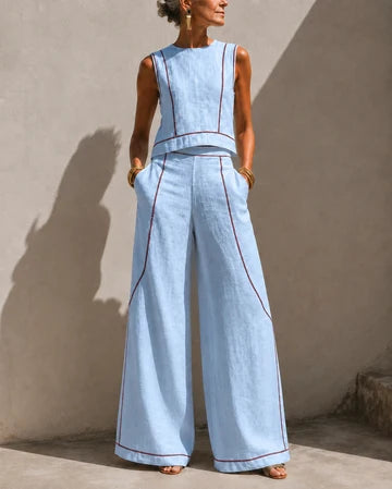 Valentina- Conjunto elegante de pantalones de pierna ancha
