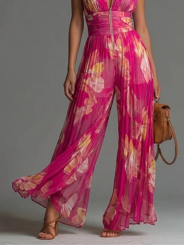 Serafina- Mono gasa plisada con estampado floral