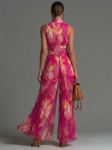 Serafina- Mono gasa plisada con estampado floral