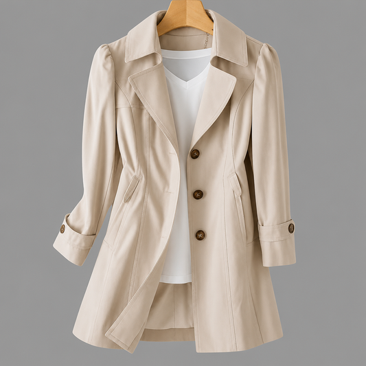 Luisa- Abrigo Trench Mujer – Corte Entallado Vintage de Media Temporada