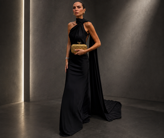 Marina- Vestido largo de satén