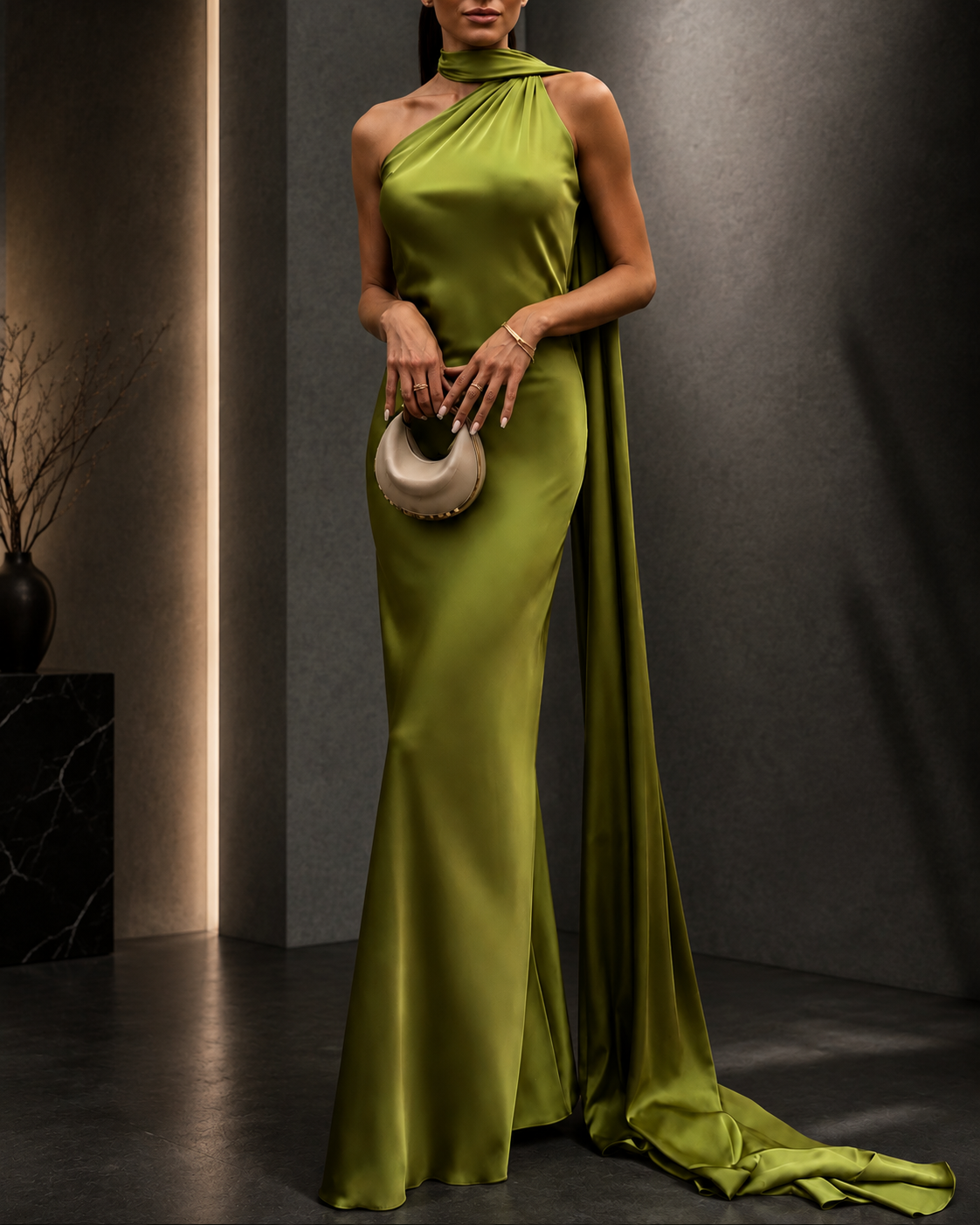 Marina- Vestido largo de satén