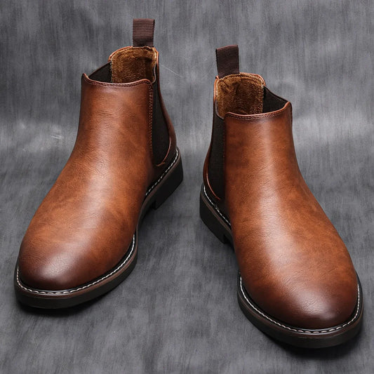 Gonzalo- Botas Chelsea hombre elegantes sin cordones – botines cuero clásico versátil