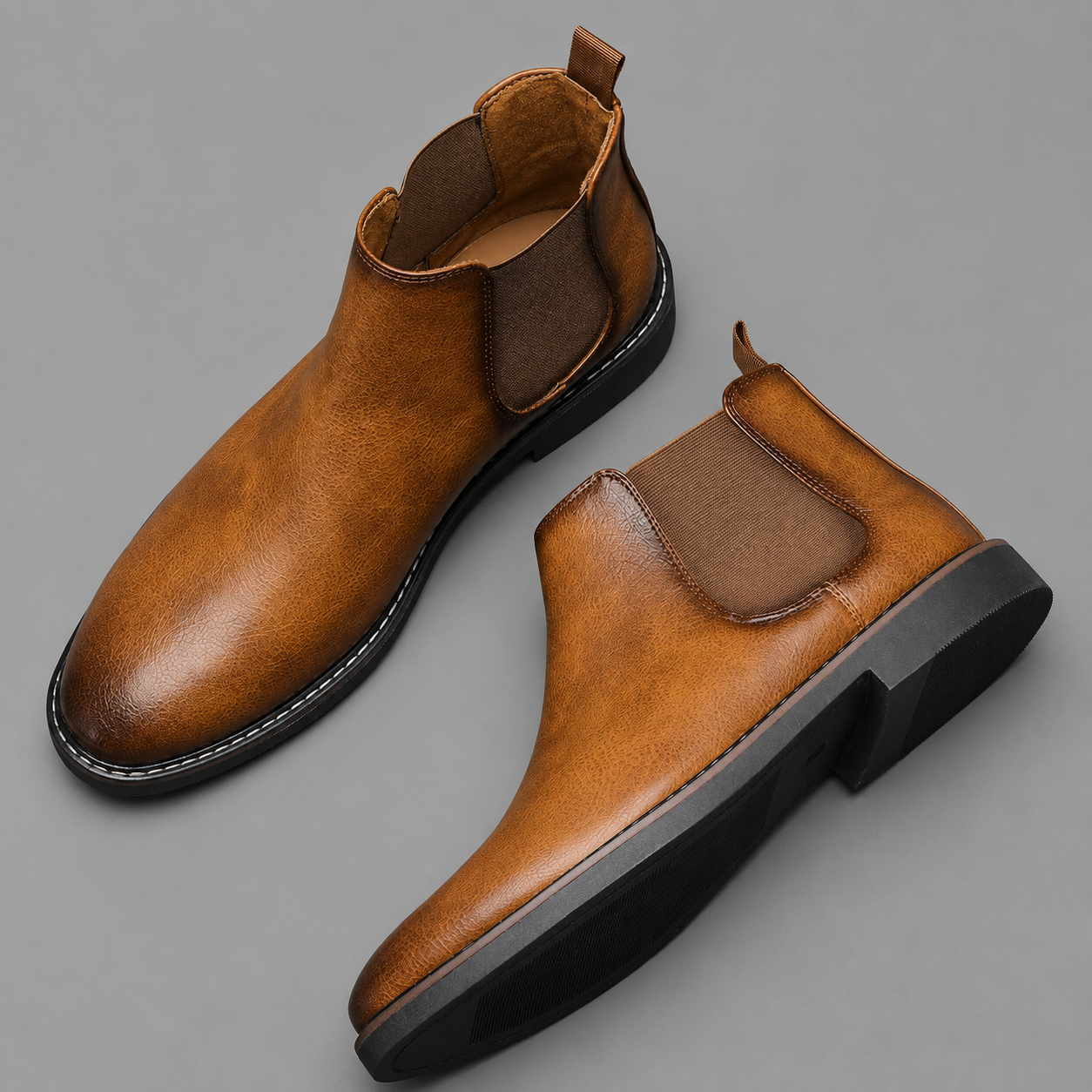 Gonzalo- Botas Chelsea hombre elegantes sin cordones – botines cuero clásico versátil