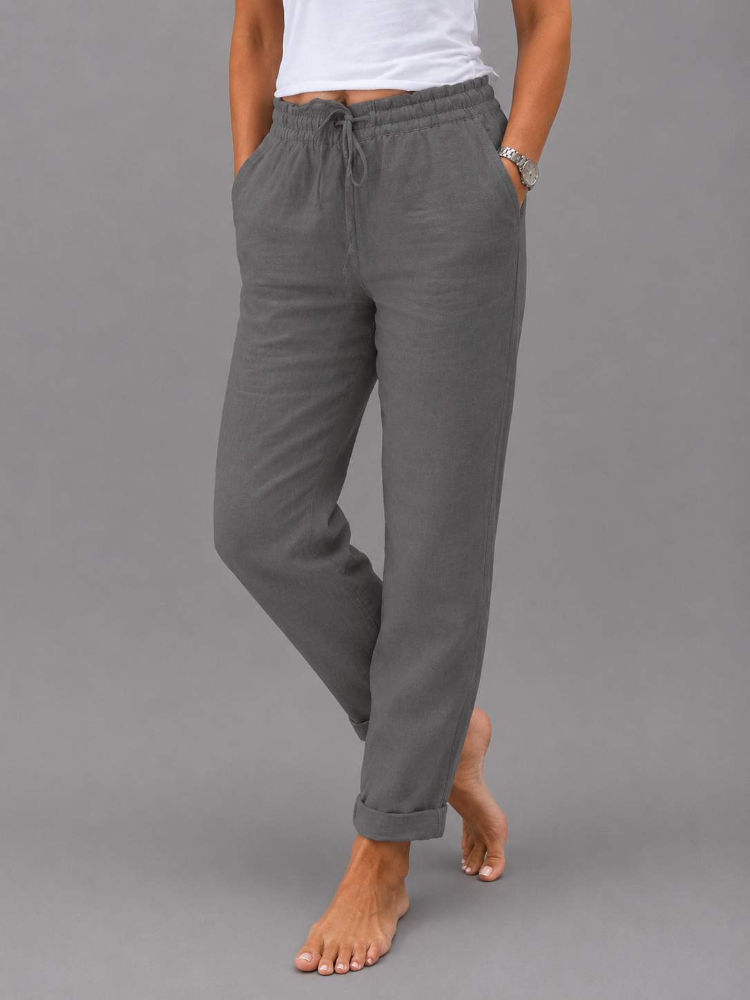 Carla- Pantalón de algodón-lino
