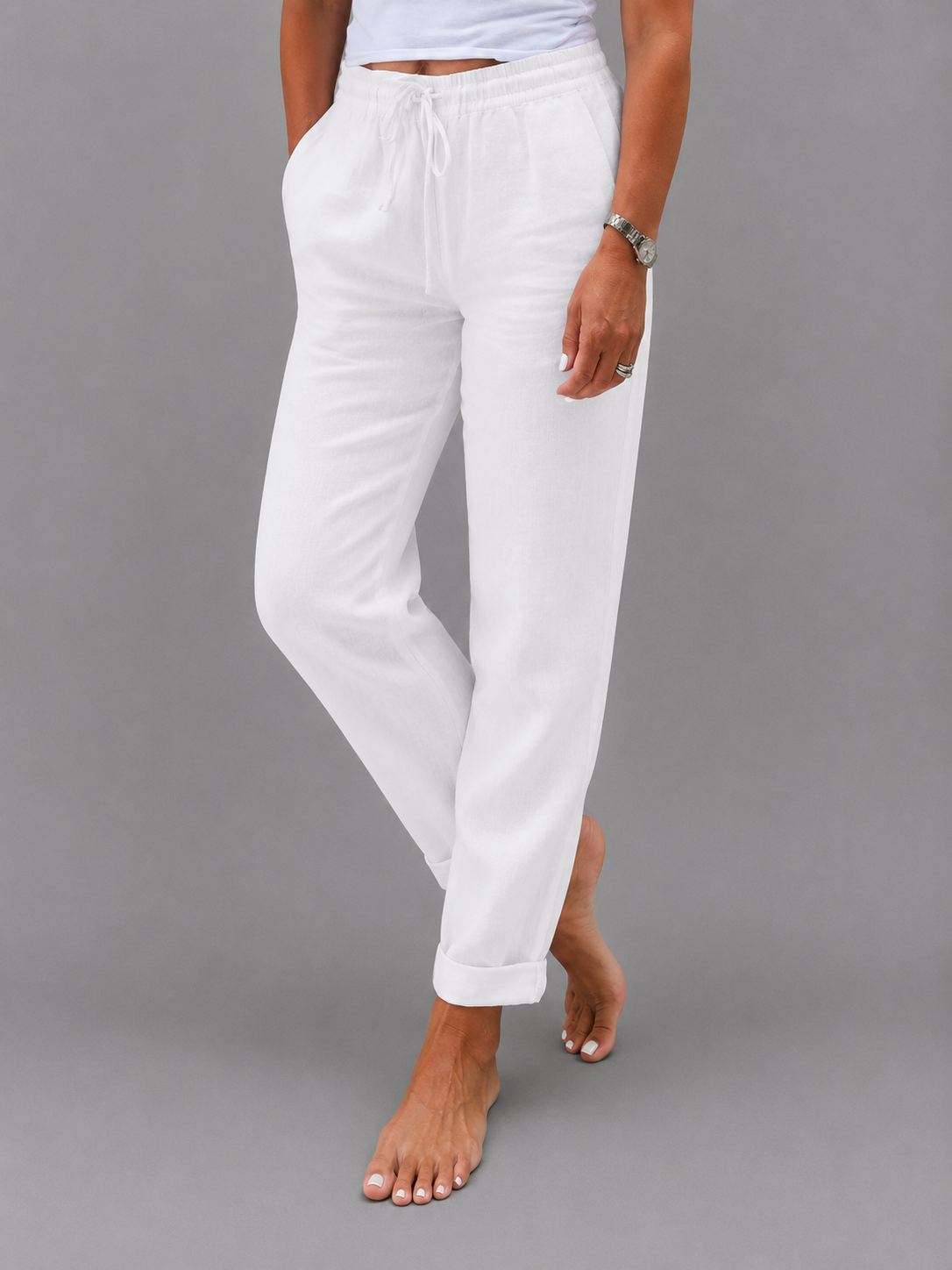 Carla- Pantalón de algodón-lino