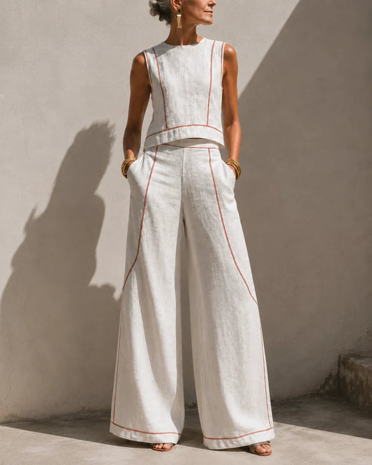 Valentina- Conjunto elegante de pantalones de pierna ancha