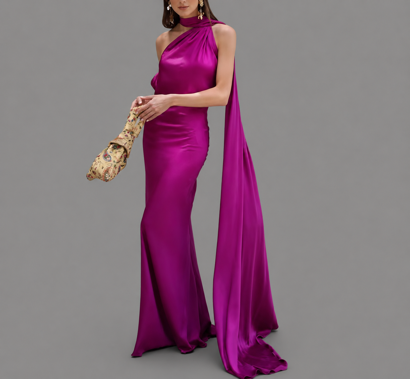 Marina- Vestido largo de satén
