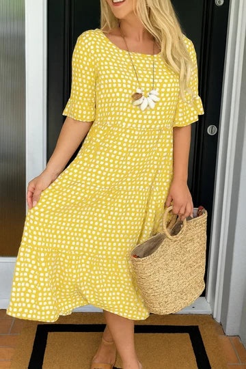 Gabriela- Vestido midi de manga corta