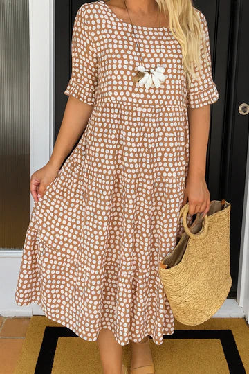 Gabriela- Vestido midi de manga corta